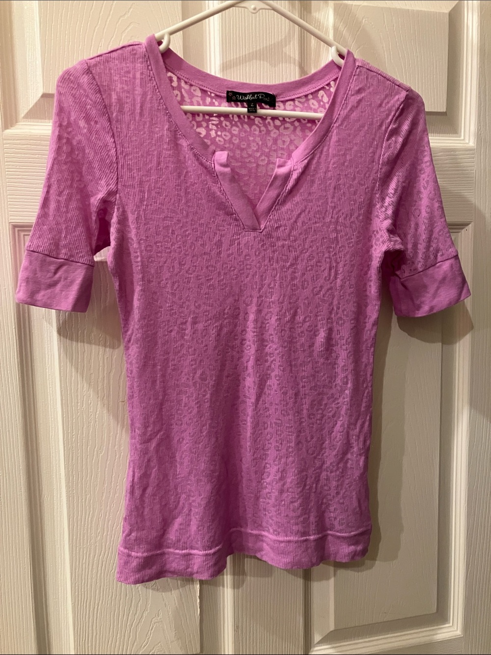Wishful Park Lilac Crew V-Notch Short Sleeve Tee